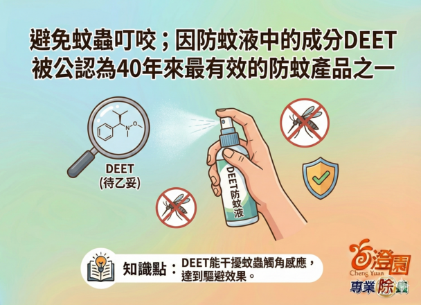防蚊蟲DEET成分-(澄園除蟲知識分享)